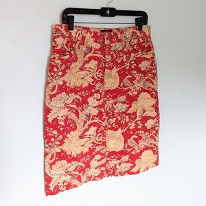 Pendleton Red Floral Denim Skirt, EUC, sz 10